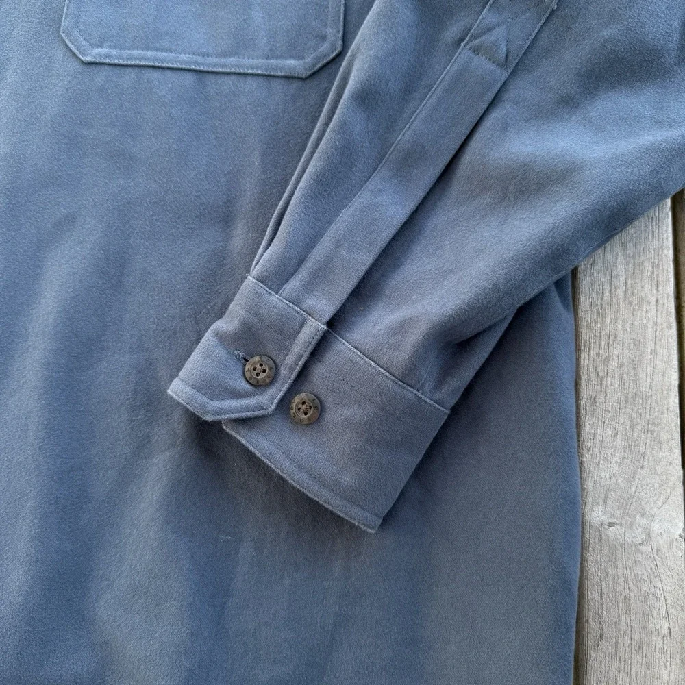 VTG Levis Shirt Jacket  Mens Large Blue Shacket  Lined Button Up Chamois Heavy - Picture 6 of 15